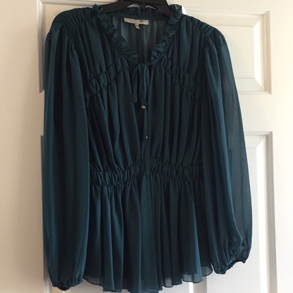 Heed Ruffle Teal Color Blouse - image 1